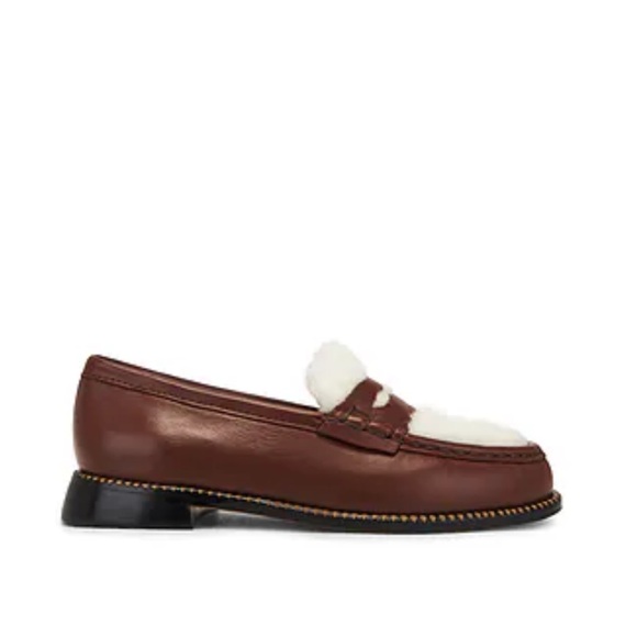 Freda Salvador Elba Loafer in Brown and Cream Sherpa NWT!!!!! - Picture 1 of 4